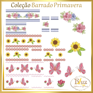 Matrizes de Bordado Barrado Primavera