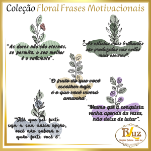 Matrizes de Bordado Floral Frases Motivacionais