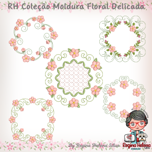 Matrizes de Bordado Moldura Floral Delicada
