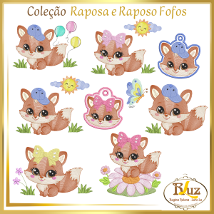 Matrizes de Bordado Raposinha e Raposinho Fofos