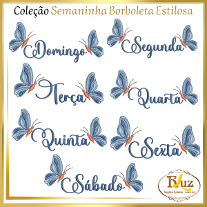 Matrizes de Bordado Semaninha Borboleta Estilosa