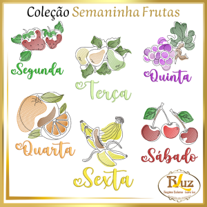 Matrizes de Bordado Semaninha Frutas