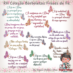 Matrizes de Bordado Borboleta Frases de Fé
